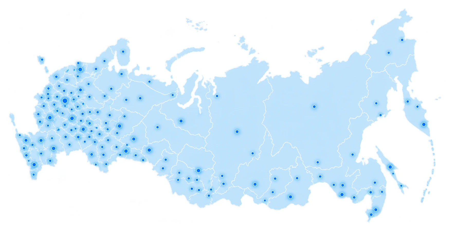 Карта городов размещения